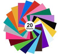 Pack de 20 Vinilo Adhesivo 30.5 cm x 30.5 cm - Multicolores para Decoración, Manualidades, Compatible con la mayoría de máquinas de corte - Duradero, Fácil de Cortar, Ideal para Diseños