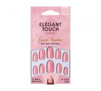 Pack de 24 uñas postizas francesas rosas Pay Day Evryday de Elegant Touch con pegamento incluido