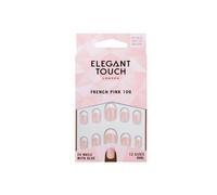 Pack de 24 uñas postizas rosas French Pink 106 con punta blanca y pegamento incluido