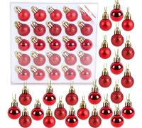 Pack de 25-2.5cm (1") Brillante, Mate y Brillo Mini árbol de Navidad de Las chucherías (Rojo)