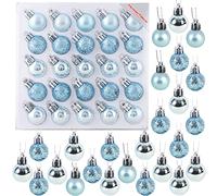 Pack de 25 Brillante, Mate y Brillo Mini árbol de Navidad de Las chucherías (Azul Hielo)