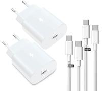 Pack de 25 W cargador USB C, cargador rápido PD 3.0, conector de carga con cable de carga rápida de 2,0 m, fuente de alimentación para Samsung Galaxy S23/S22/S21 Ultra/S21+/S20/Note20/S10/S9, iP Hone