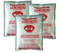 Pack de 3 - [3x 454g] Glutamato monosódico AJI-NO-MOTO Monosódico Glutamato E621 + una pequeña jeringa afortunada - muñecas de madera