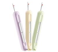 Pack de 3 agujas 2 en 1 Seam Ripper Needle Threader Sewing Tool Needle Threader Threading Aid Embroidery Stitch Tool and Car Needle Threader Tool for Hand Sewing Sewing Machine Beginners