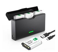 Pack de 3 baterías NP-BX1 de 1520 mAh + cargador USB LCD dual para Sony NP-BX1 batería de repuesto DSC-RX100 RX100 II DSC-WX500 HX300 WX300 HX400V WX350 HDR AS300 AS30V AS100v AS200V AS15 M4 5M6