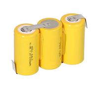 Pack de 3 baterías sub-C 2000 mAh 3,6 V NiMH con soldadura F1 x 3 - Batería Sub C SC 2-0 Ah 3-6 V Batería - Larga duración - No requiere mantenimiento