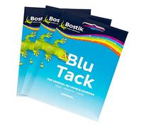 [Pack de 3] Bostik Blu Tack Paquete de adhesivos pegajosos Putty de 48 g., reutilizables., color azul Each pack is approx 48g