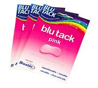 [Pack de 3] Bostik Blu Tack Paquete de adhesivos pegajosos Putty de 48 g., reutilizables., color rosa Each pack is approx 48g