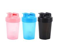 Pack De 3 Botellas De Agua De 400 Ml Con Bola Mezcladora, Botella De Agua De Plástico Portátil, Botella De Agua A Prueba De Fugas, Adecuada Para Deportes, Viajes Y Conducción