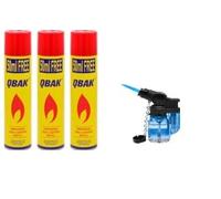 Pack de 3 Botellas de Gas Butano Universal 900ml + (150 ml Gratis) | Regalo 1 mechero sopletes