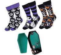 Pack de 3 Calcetines diseño Nightmare Before Christmas Talla 38-45 Cómodos y Suaves - Pack Calcetines 3 Piezas Pesadilla antes de navidad con Estilo Único y Licencia Oficial