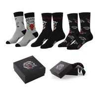 Pack de 3 Calcetines Stranger Things para Hombre y Mujer | Set de Medias Estampadas con Diseños Icónicos de la Serie