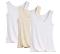 Pack de 3 camisetas de tirantes para mujer de verano, sin costuras, de seda fresca, camiseta básica de manga corta, ajustada, elástica, de tallas grandes, para deporte, entrenamiento, camiseta