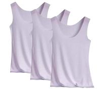 Pack de 3 camisetas de tirantes para mujer de verano, sin costuras, de seda fresca, camiseta interior ajustada, elástica, tallas grandes, para deporte y entrenamiento, básica, de un solo color