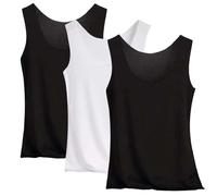 Pack de 3 camisetas de tirantes para mujer, verano, sin costuras, de seda fresca, camiseta interior elástica, ajuste ajustado, tallas grandes, para deporte y entrenamiento, básica, camiseta corta