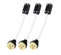 Pack de 3 - Casquillos GU10 con Caja de Conexión y Bloque de Terminales, Portalámparas Cerámico Precableado, Cable de Silicona 15cm Doble Aislamiento con Manga Protectora, Max 100W para LED y Halógeno