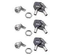 Pack de 3 cerraduras tubulares de leva de cuarto de giro para puerta de armario con llaves, seguras y resistentes