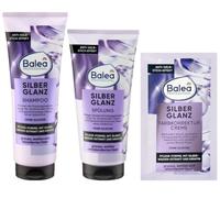 Pack de 3: champú brillo plateado, 250 ml + acondicionador de brillo plateado, 200 ml + crema correctora de color plateado brillante, 20 ml
