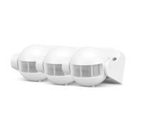 Pack de 3 Detector de Movimiento infrarrojo Garza de Exterior para Pared, con ángulo de detección 180º Tiempo de Encendido Regulable a 10sec -7 min, Blanco