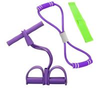 Pack de 3 Entrenador Abdominal con Banda de Resistencia y Pedales,Cuerda Elástica Multifunción 6 Tubos para Gimnasio en Casa, Equipo de Fitness para Piernas y Cuerpo Completo, Expander