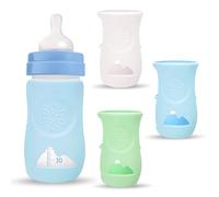 Pack de 3 fundas de silicona para botellas Avent 0-6 meses 240 ml, funda irrompible para botellas de cristal Avent, cubierta de silicona apta para alimentos, compatible con biberones de 8 oz, sin BPA