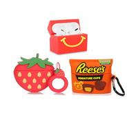 Pack de 3 fundas para AirPods Pro 1ª/2ª generación, XMBYGY, funda protectora de silicona para auriculares con diseño de piel lindo y divertido, con llavero