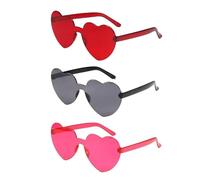 Pack De 3 Gafas De Sol De Corazón, Gafas De Sol Con Forma De Corazón, Gafas De Sol Divertidas, Gafas De Sol Divertidas, Gafas De Sol Con Forma De Corazón Rosa
