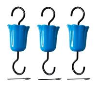 Pack de 3 ganchos para foso Oriole néctar, ganchos de plástico de colores, comederos, comederos, parapetos de balcón (azul, talla única)