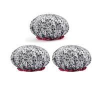 Pack de 3 Gorros de Ducha Impermeables Doble Capa, Gorros de Baño Reutilizables con Estampado Leopardo y Floral, Protector for el Cabello(#3)
