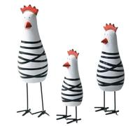 Pack De 3 Lindas Figuras De Pollo De Madera | Figuras De Pollo Y Gallo De Madera | Figuras Decorativas for Cocina, Estantería Y Alféizar | Decoraciones De Pascua