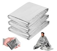 Pack de 3 Manta Térmica de Emergencia 160x210cm, Manta de Supervivencia Impermeable para Maratón y Senderismo, Manta Isotérmica de PET Plata para Primeros Auxilios y Rescate en Exteriores