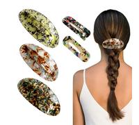 Pack De 3 Medias Pinzas Para El Cabello Y 2 Pinzas Para El Cabello Cuadradas, Pinzas Para El Cabello Para Mujer, Pinzas Para El Cabello Retro, Accesorios Para El Peinado