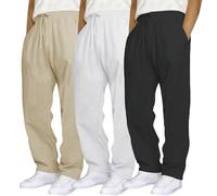 Pack de 3 pantalones de chándal anchos de algodón para hombre, pantalones de chándal largos de pierna ancha, pantalones deportivos rectos, pantalones de chándal de gran tamaño, tallas grandes, H, 6 1