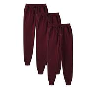 Pack de 3 pantalones de chándal unisex para otoño/invierno, cintura alta, cintura alta, pantalones de fitness, monocolor, elásticos, ligeros y cómodos, pantalones de chándal para correr al aire libre