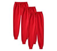 Pack de 3 pantalones de chándal unisex para otoño/invierno, cintura alta, cintura alta, pantalones de fitness, monocolor, elásticos, ligeros y cómodos, pantalones de chándal para correr al aire libre
