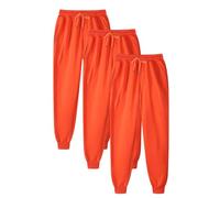 Pack de 3 pantalones de chándal unisex para otoño/invierno, cintura alta, cintura alta, pantalones de fitness, monocolor, elásticos, ligeros y cómodos, pantalones de chándal para correr al aire libre