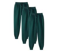 Pack de 3 pantalones de chándal unisex para otoño/invierno, cintura alta, cintura alta, pantalones de fitness, monocolor, elásticos, ligeros y cómodos, pantalones de chándal para correr al aire libre