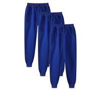 Pack de 3 pantalones de chándal unisex para otoño/invierno, cintura alta, cintura alta, pantalones de fitness, monocolor, elásticos, ligeros y cómodos, pantalones de chándal para correr al aire libre