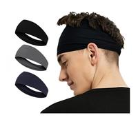 Pack de 3 pañuelos deportivos para la cabeza, bandas antideslizantes, toallas absorbentes de sudor - Correr, Ciclismo y otras actividades al aire