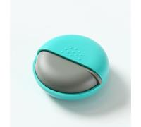 Pack de 3 pastilleros redondos, pequeños, pastilleros, caja para pastillas, portátil, giratorio, pequeño, de plástico, para viajes, para medicamentos y vitaminas, color azul