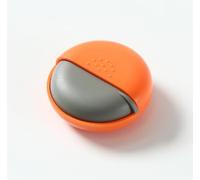 Pack de 3 pastilleros redondos, pequeños, pastilleros, caja para píldoras, caja portátil, giratoria, pastillero pequeño, de plástico, para viajes, para medicamentos y vitaminas, color naranja