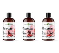Pack de 3 Premium orgánico Moroccan Rose - 4oz - importados de Marruecos - 100% puro de agua (Food Grade) no Aceites o Alcohol - Rico en vitamina A & C Ideal para Hidratante y rejuvenecedor Your Face & Cuello