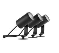 Pack de 3 proyectores led exterior orientables philips hue lily redondos rgb cct 2700k-6500k 8w 640 lm ip65 resistente a la lluvia y al polvo
