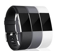 INF Paquete de 3 correas de repuesto compatibles con Fitbit Charge 2 Sport Watch Band Silicona