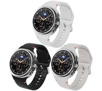 Pack de 3 pulseras deportivas compatibles con Samsung Galaxy Watch 8 pulseras 44 mm 40 mm / Galaxy Watch 8 Classic 46 mm, no Gap impermeable silicona deportiva pulsera de repuesto para hombre y mujer