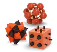 Pack de 3 Rompecabezas de Madera - Juegos de Ingenio 3D para Adolescentes y Adultos - Juegos de Cerebro para Regalos de Fiesta en Familia - Juegos Mentales para Niños