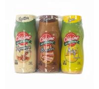 Pack de 3 Salsas Gourmet (3 x 330g) - Sabores Tequeñera, Bacon y Maíz - Sin Gluten, Chísimo, Ideales para Hamburguesas, Tequeños y Snacks - Textura Cremosa