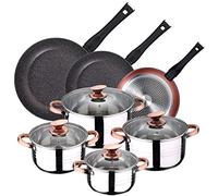 PACK DE 3 SARTENES Ø20/24 y 28 cms + BATERÍA DE COCINA 8PC EN ACERO INOXIDABLE