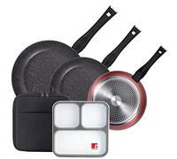 PACK DE 3 SARTENES Ø20/24 y 28 cms + SET HERMÉTICO ULTRA FINO CON BOLSA ISOTÉRMICA