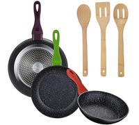 PACK DE 3 SARTENES DE 20/24/28CM EN ALUMINIO FORJADO + SET DE UTENSILIOS DE COCINA EN BAMBÚ
